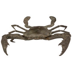 Vintage French Cast Bronze Crab Lifesize Sculpture circa 1940 5