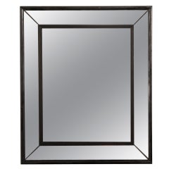Antique An unusual frame of ebonized timber with the original mirror from France c. 1900