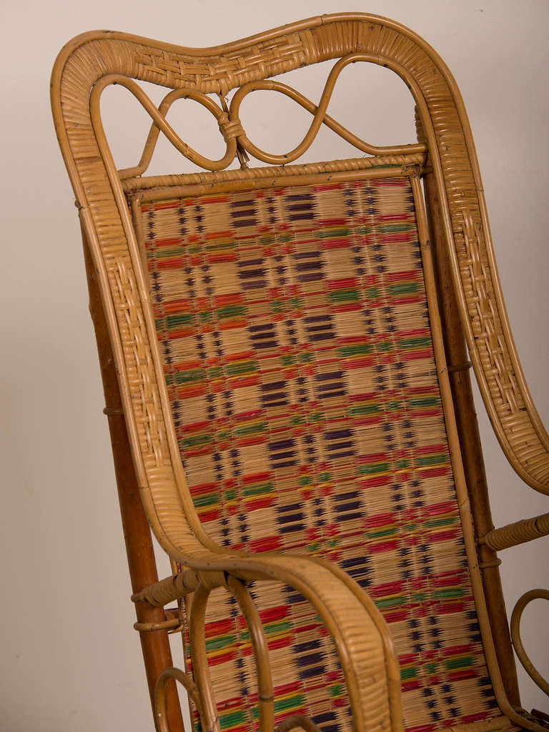 Vintage woven rattan armchair, France c.1920 at 1stdibs