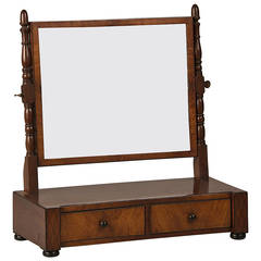 William IV Mahogany Dressing Mirror, England circa 1830 (17 3/4"w x 19 1/4"h)