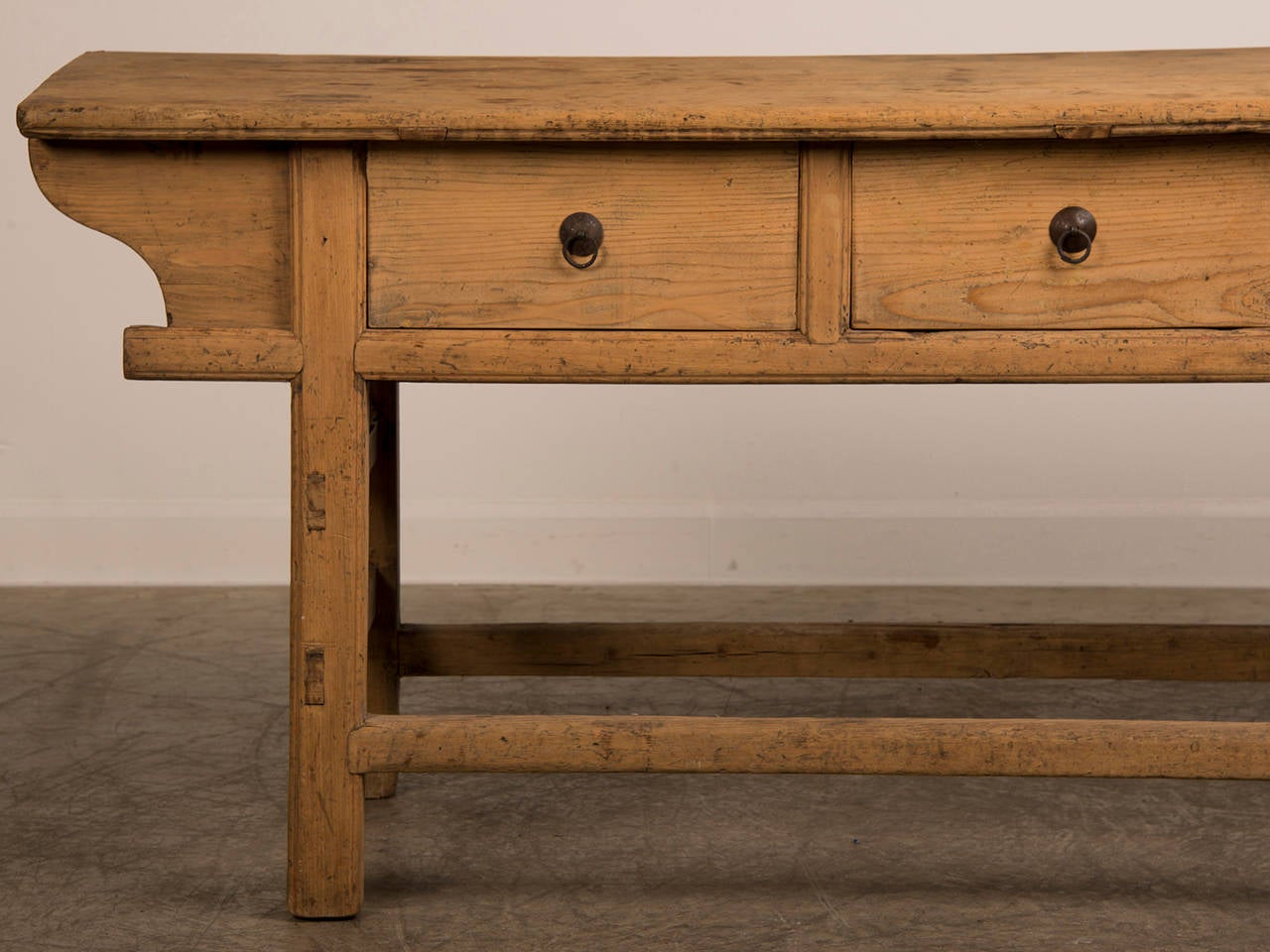 Striking Bleached Elm Serving Table, Kuang Hsu Period China circa 1875 2