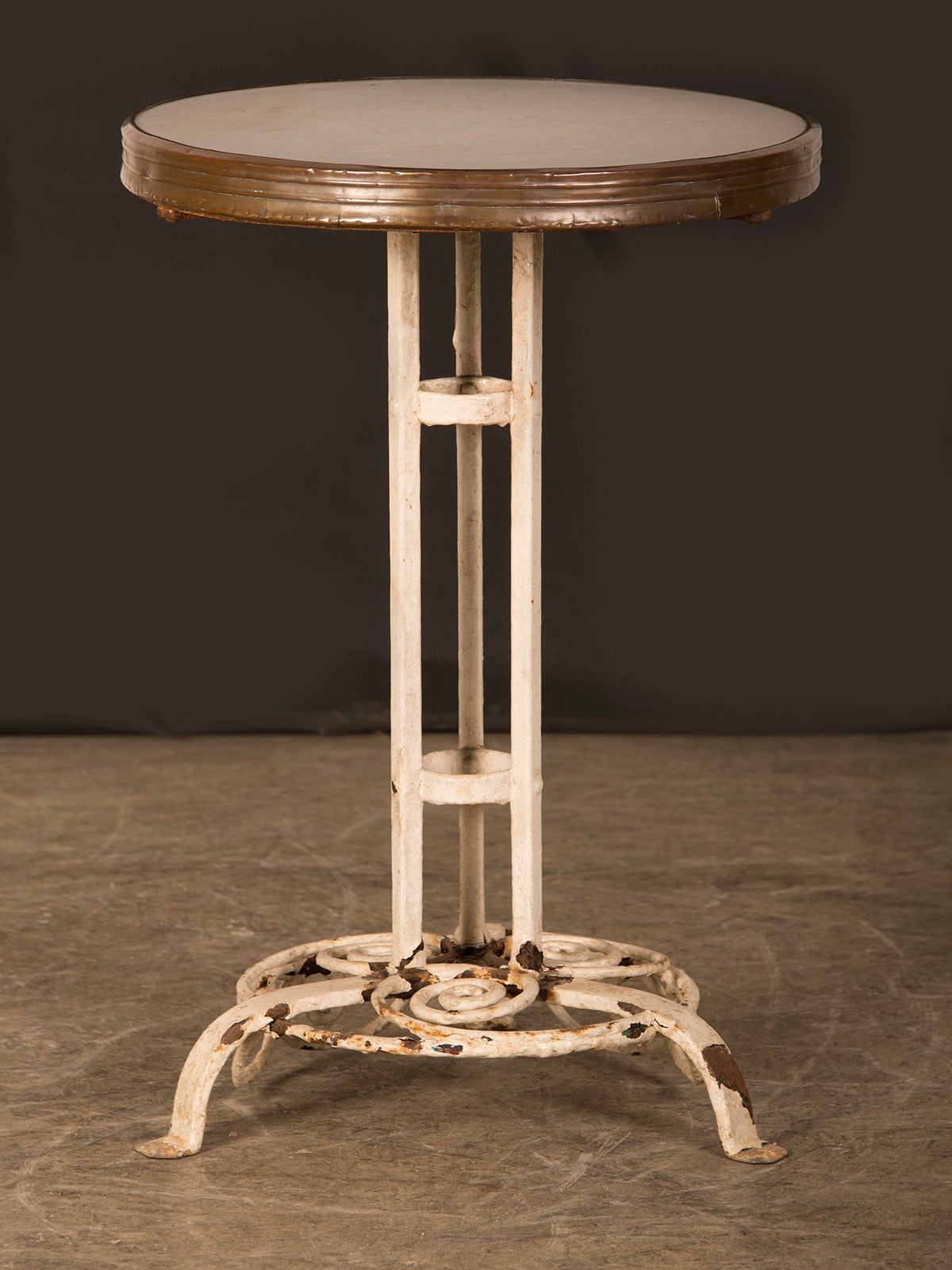 Brass Painted Iron Cafe Table, Munich circa 1910 For Sale