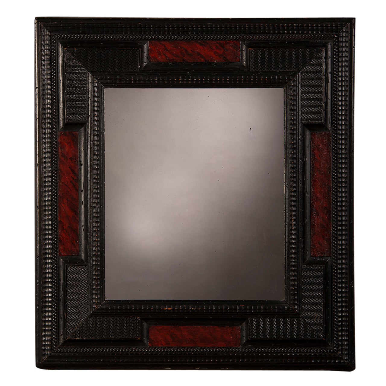 Dutch Style Faux Tortoise Shell Mirror, Holland circa 1860 (26 1/2"w x 29"h) For Sale