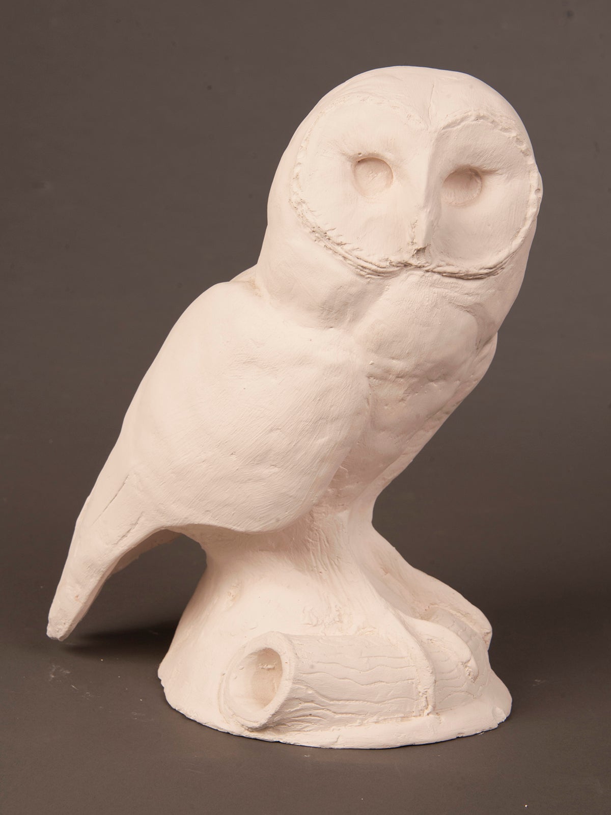 Vintage French Plaster Sculpture Maquette of an Owl, circa 1960