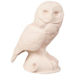 Vintage French Plaster Sculpture Maquette of an Owl, circa 1960