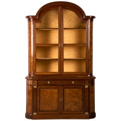Empire Style Burl Walnut Bibliotheque from Belle Epoque Period France c.1900