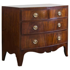 Antique Sheraton Bowfront Mahogany Chest of Drawers, England circa 1820