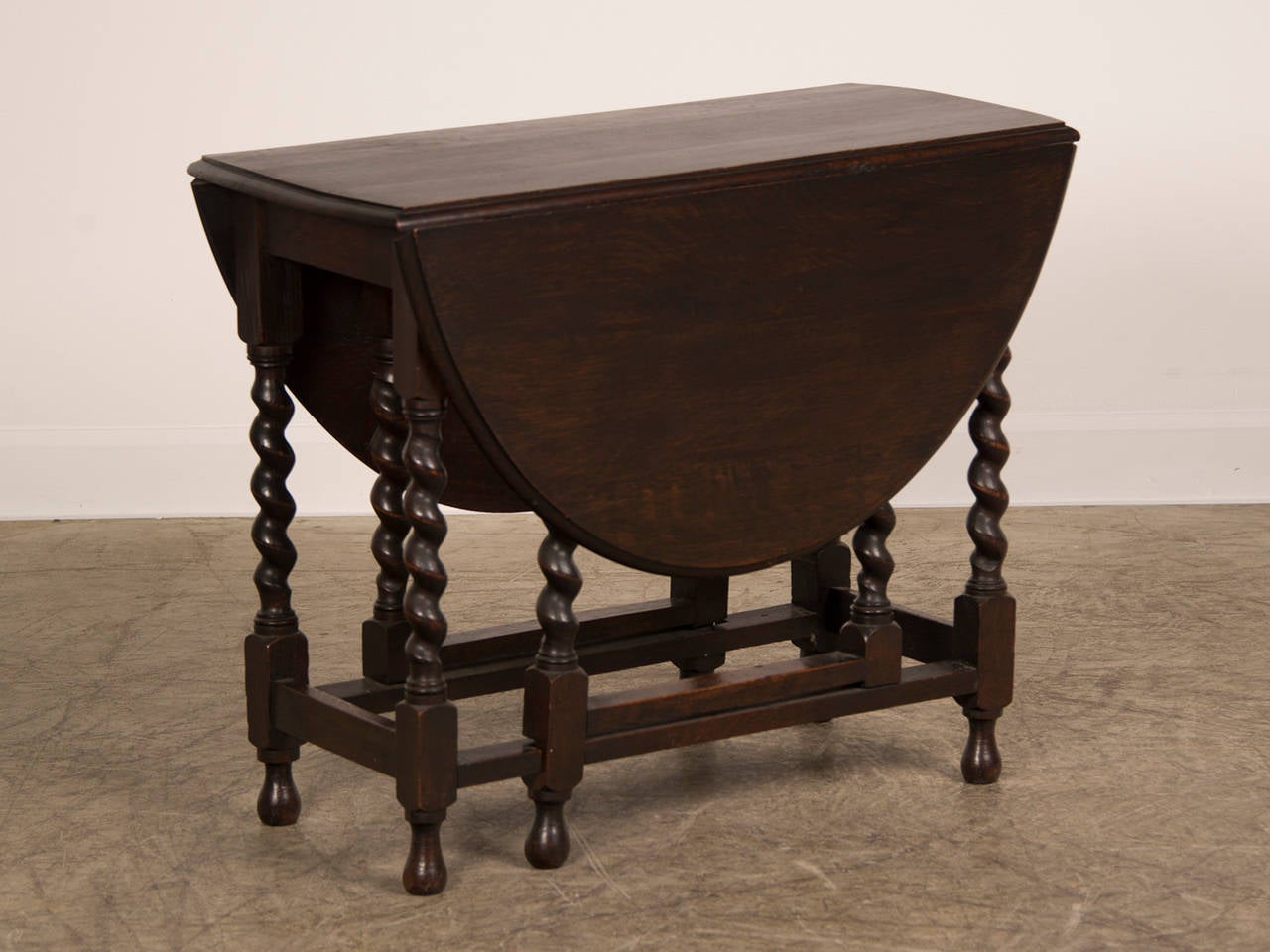 Oval Oak Dropleaf Table With Barley Twist Legs England Circa 1895 within Antique Oak Drop Leaf Gate Leg Table
