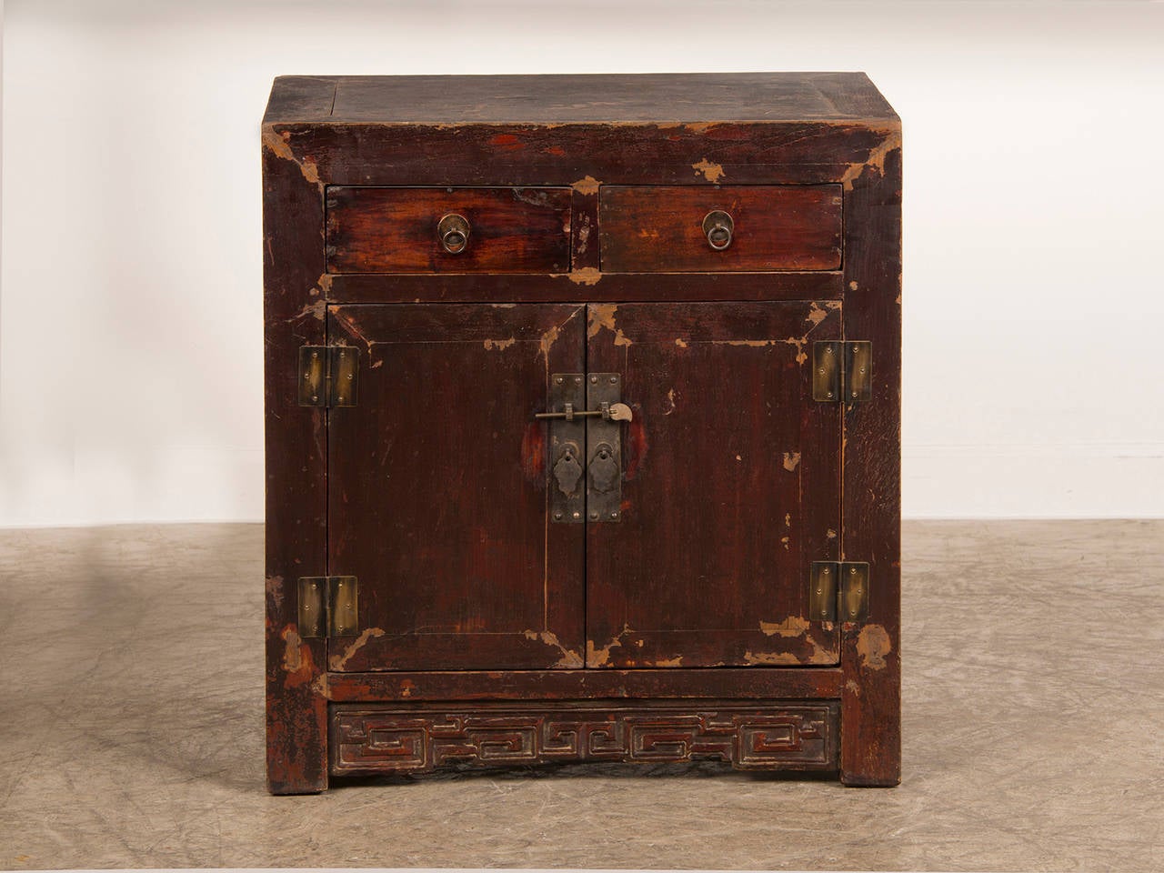 Chinese Export Antique Chinese Cabinet Buffet, Original Lacquered Surface, circa 1875