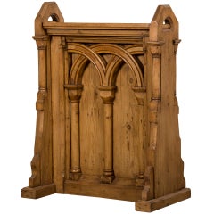 Antique English Gothic Revival Oak and Pine Lectern Book Stand circa 1850