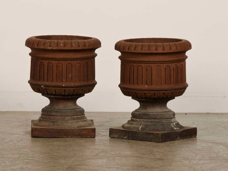 Receive our new selections direct from 1stdibs by email each week. Please click “Follow Dealer” button below and see them first!

A pair of Classical terra cotta Italian garden urns, circa 1890. These beautiful urns have a Classical pattern taken