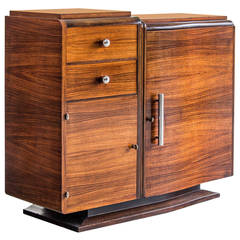 Art Deco Period Palisander Wood Buffet, Original Chrome Pulls, France circa 1930