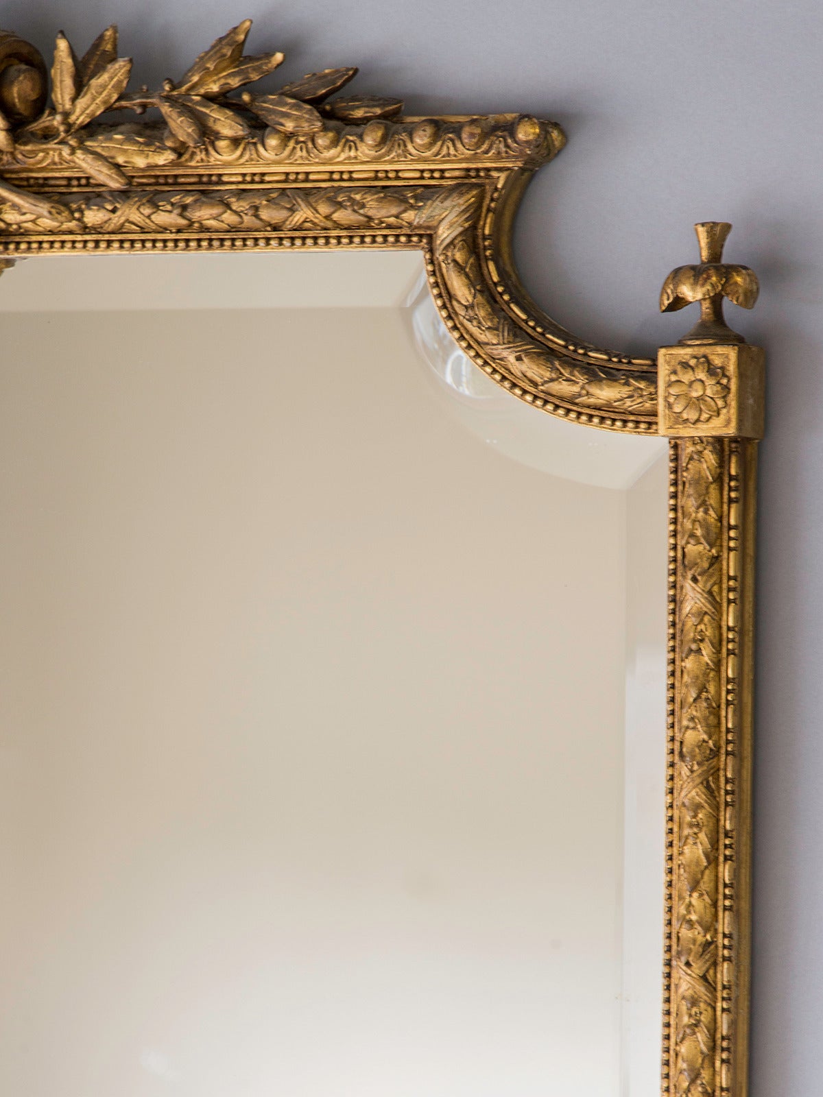 Louis XVI Style Gold Leaf Mirror, Belle Époque France circa 1895 (39