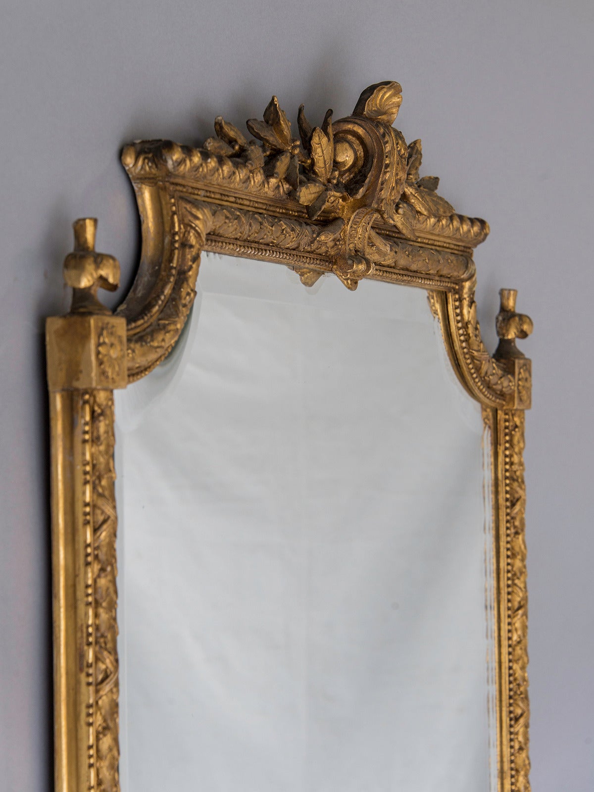 Louis XVI Style Gold Leaf Mirror, Belle Époque France circa 1895 (39