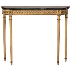 Louis XVI style painted and gilded console table, France c.1890