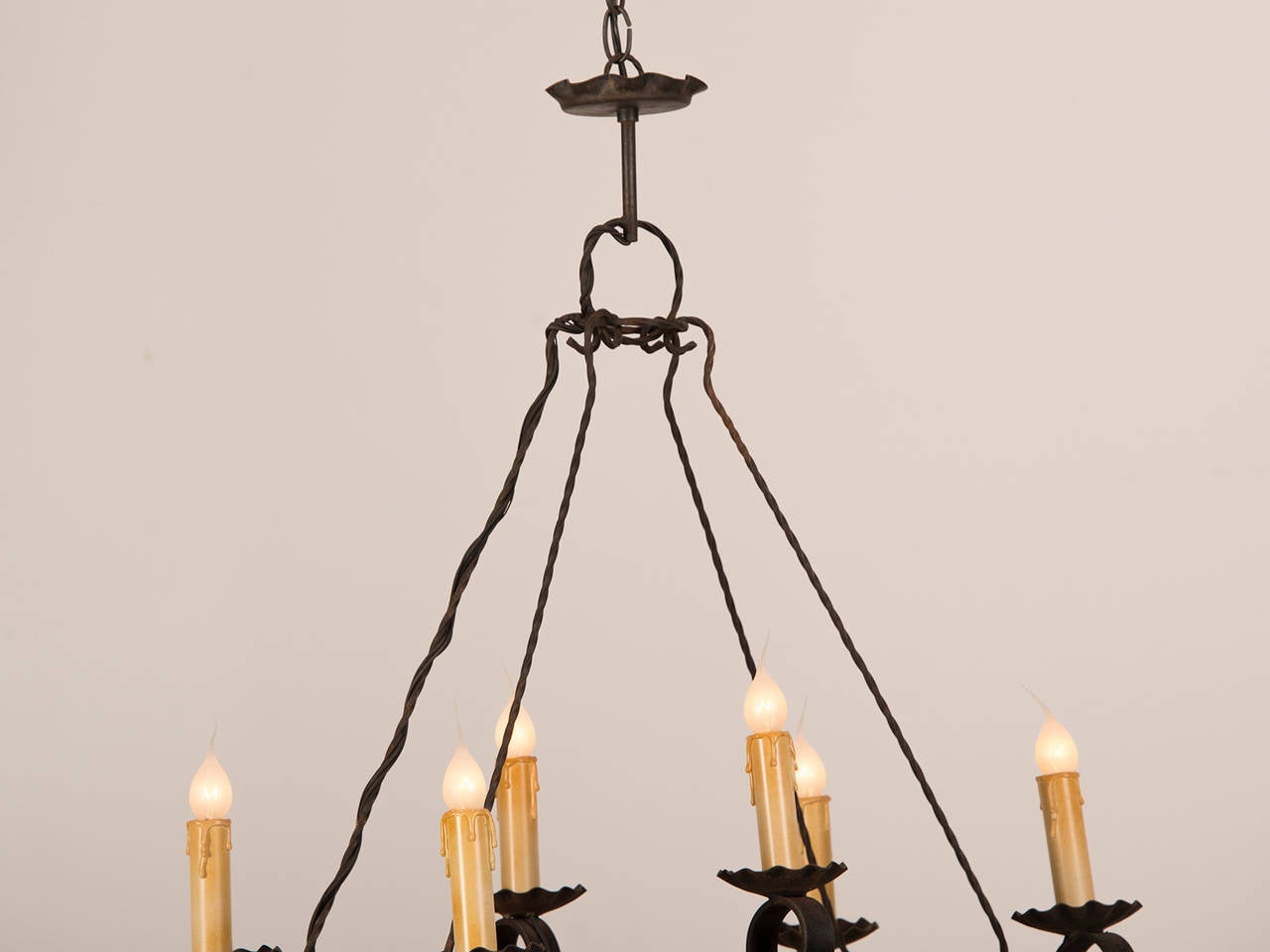 Carved Wooden Ox Yoke Chandelier from France circa 1920 1