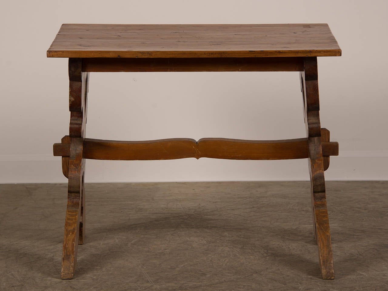 Painted Pine Trestle Table from Austria circa 1880