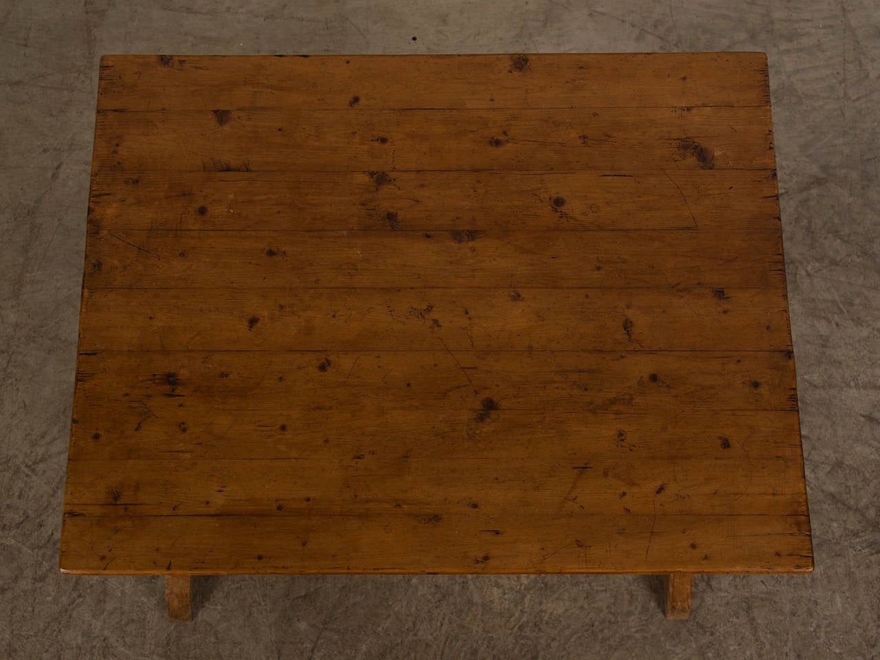 Painted Pine Trestle Table from Austria circa 1880 In Excellent Condition For Sale In Houston, TX