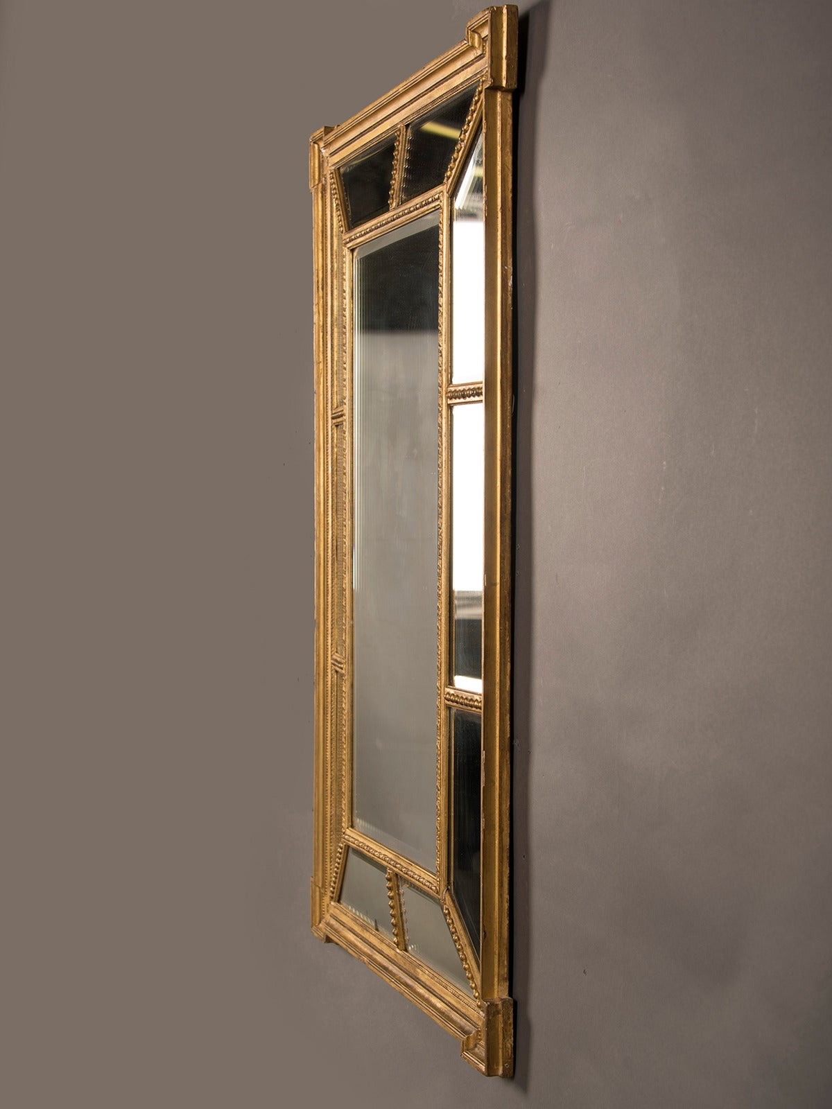Adam Style Gold Leaf Frame Mirror, England circa 1895 (28 1/2