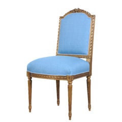 Louis XVI Style Gilded Side Chair from France circa 1890