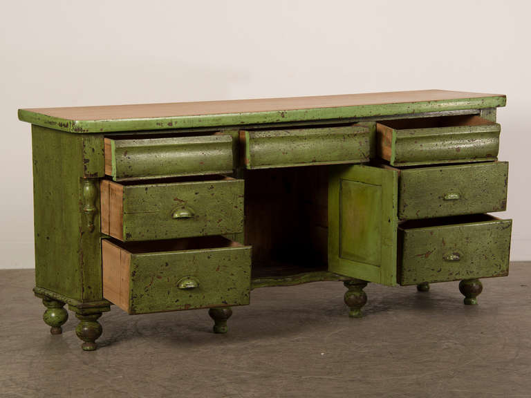 19th Century Painted Dresser Base, Sycamore Top, West Sussex, England c. 1875