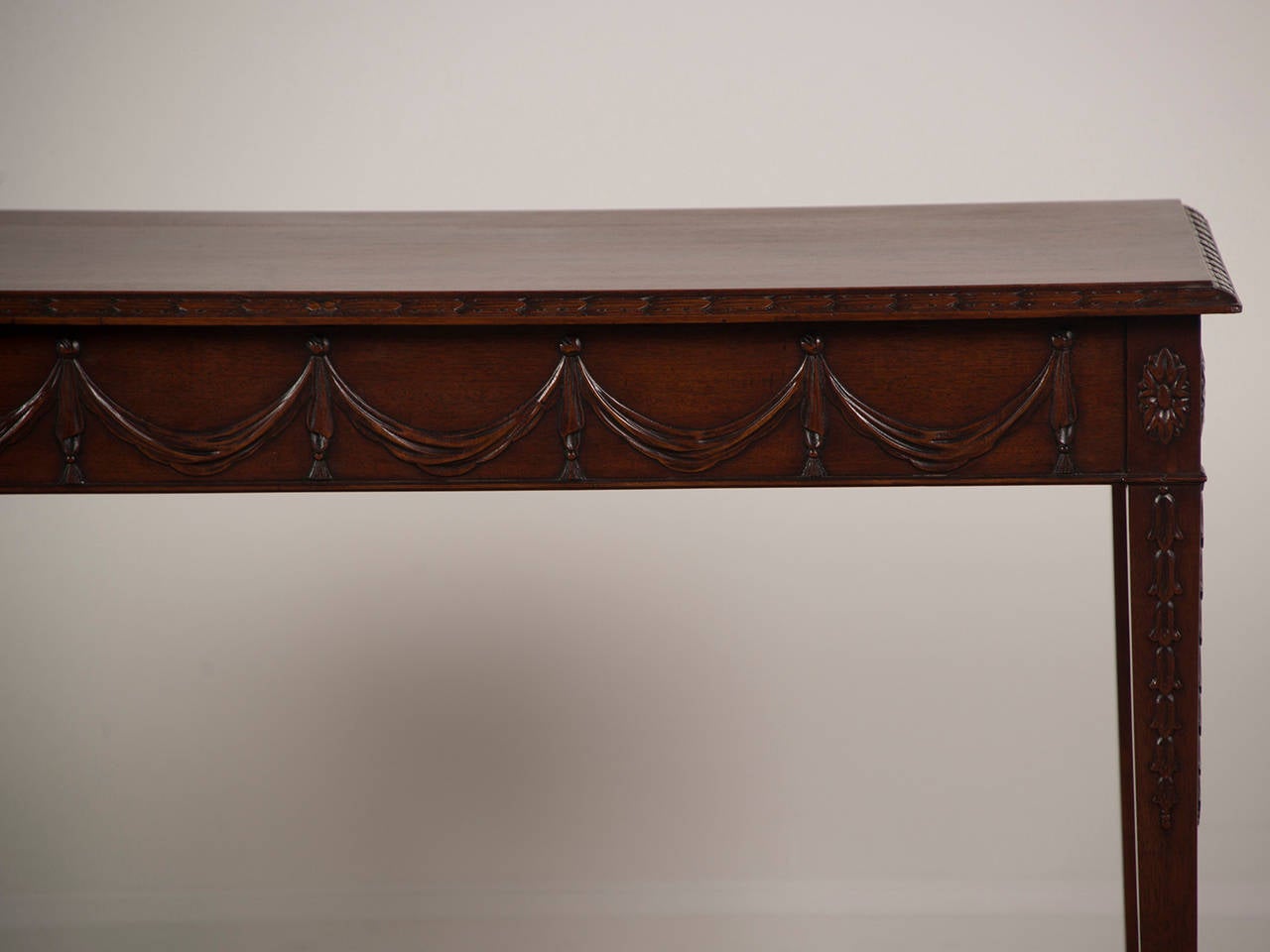 Pair of Adam Style Carved Mahogany Console / Serving Tables, England, circa 1850 2