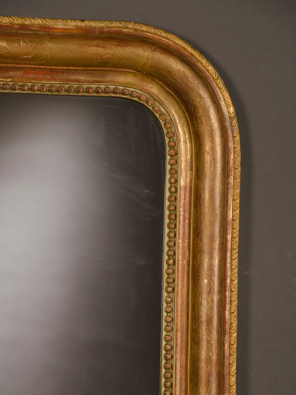 Louis Philippe Gold Leaf Frame Mirror, France circa 1890 (36
