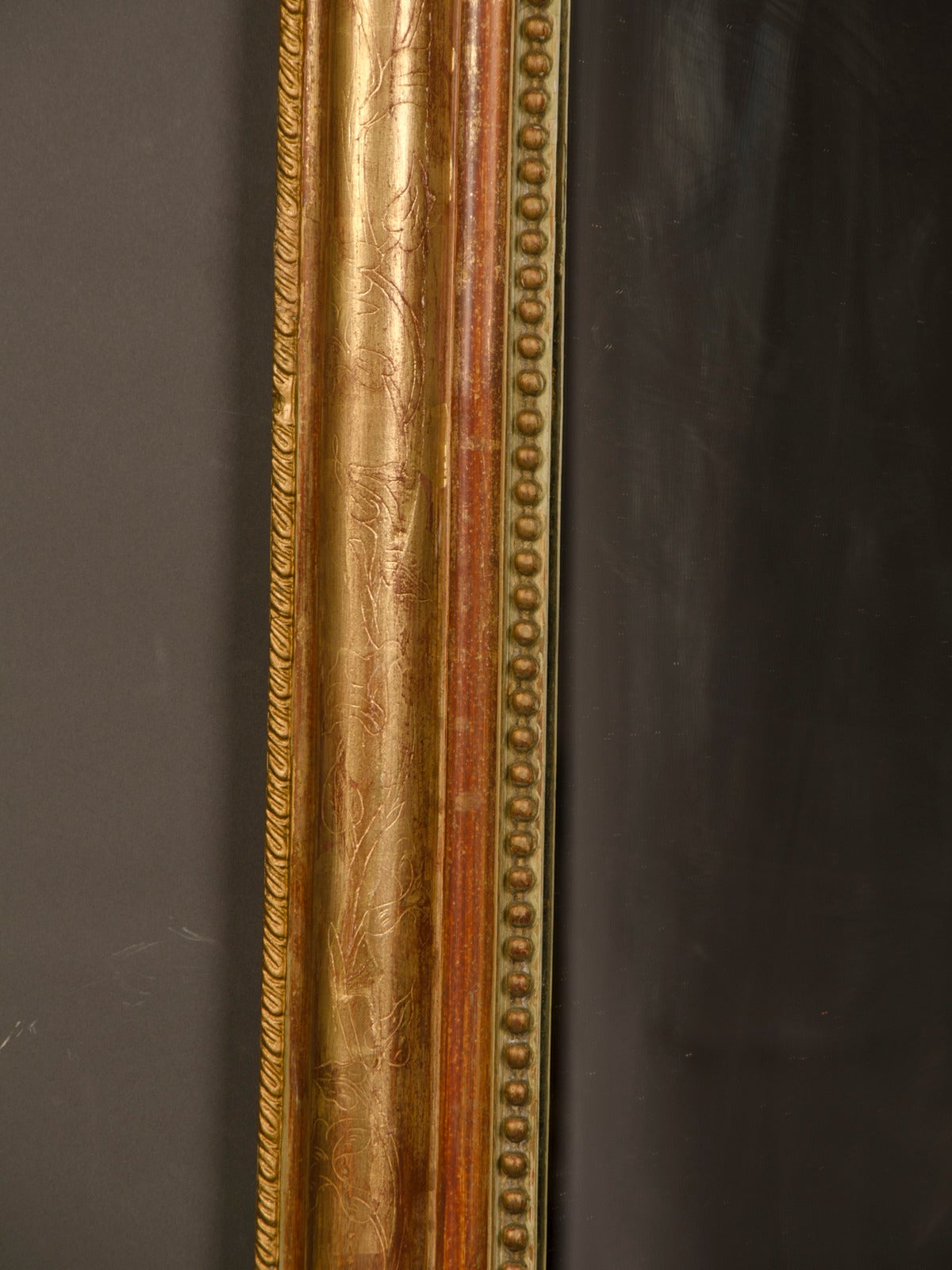Late 19th Century Louis Philippe Gold Leaf Frame Mirror, France circa 1890 (36
