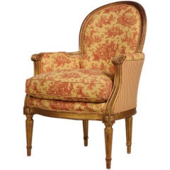 Louis XVI Style Bergere from France circa 1890