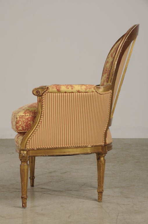 French Louis XVI Style Bergere from France circa 1890
