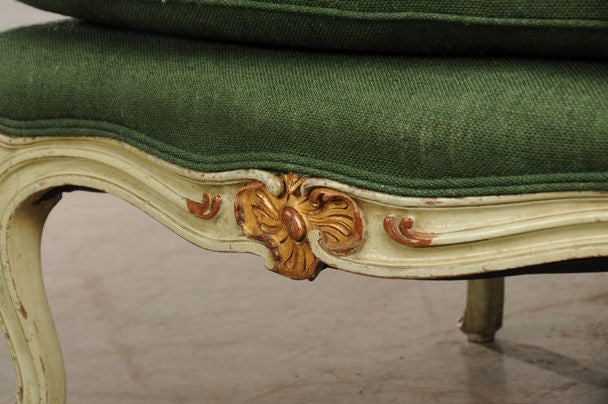 Louis XV style painted and gilded bergere from France c. 1850 2