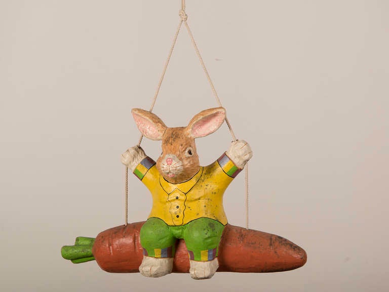 Charming Peter Rabbit of Painted Papier Mache from England ca.1940 at