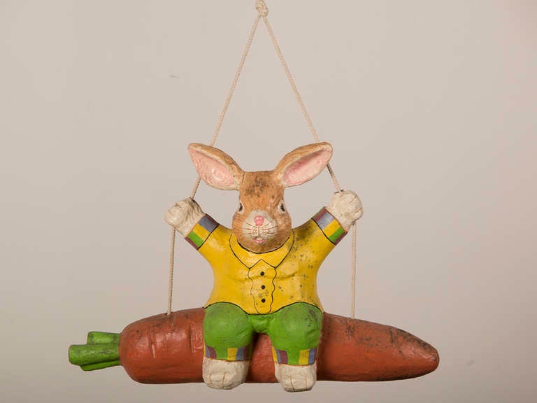 Charming Peter Rabbit of Painted Papier Mache from England ca.1940 at