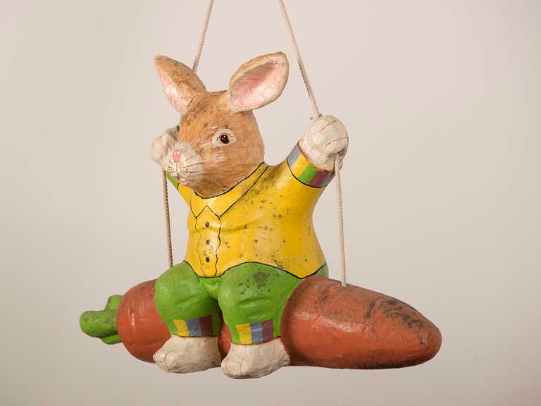 Charming Peter Rabbit of Painted Papier Mache from England ca.1940 at