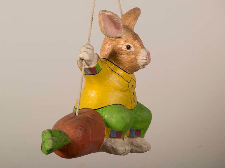 Charming Peter Rabbit of Painted Papier Mache from England ca.1940 at