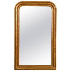 Antique Louis Philippe Gold Leaf Frame Mirror, France circa 1890 (36"w x 58"h)