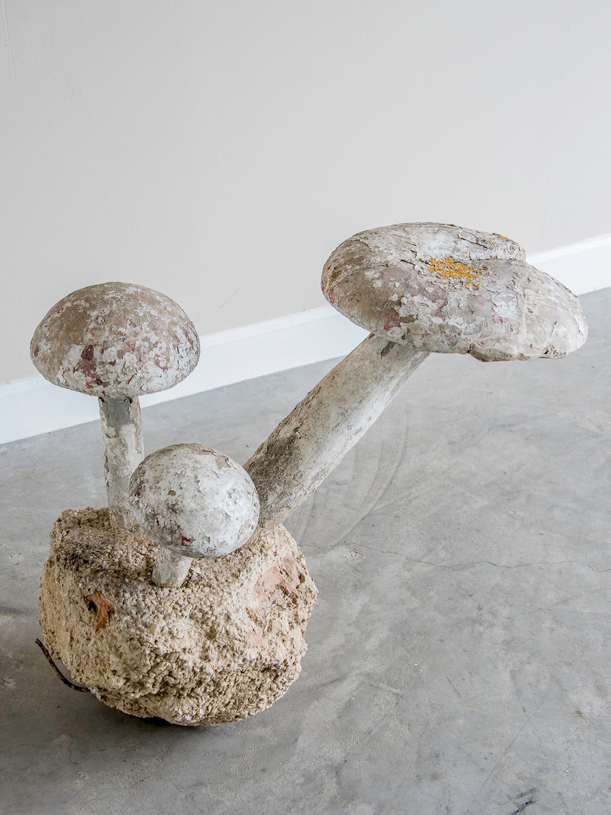 French Provincial Vintage French Three Mushroom Garden Ornament, circa 1920 For Sale