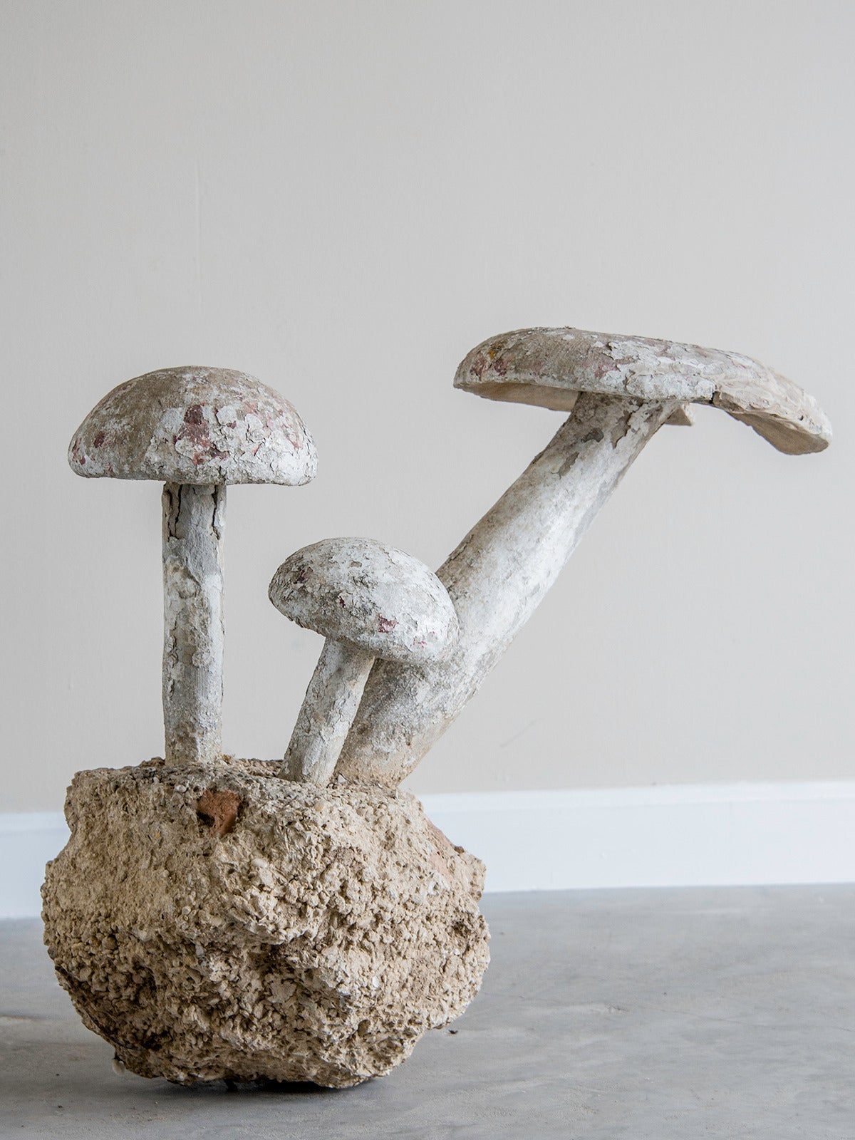 Vintage French Three Mushroom Garden Ornament, circa 1920