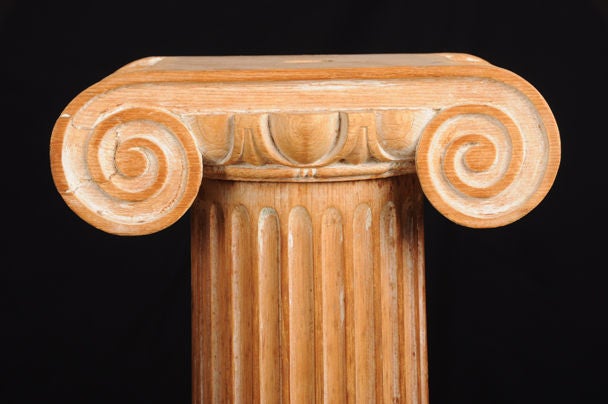 Receive our new selections direct from 1stdibs by email each week. Please click Follow Dealer below and see them first!

A pair of tall antique Italian Ionic columns circa 1865 made of pine featuring traces of the original painted finish. These