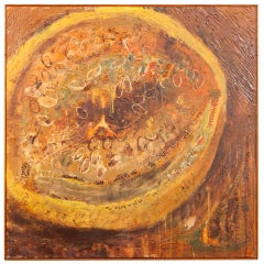 French Oil Painting of a Seeded Fruit or Vegetable circa 1960