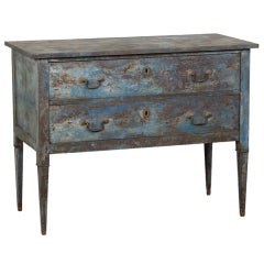 Gustav III Period Swedish Painted Two Drawer Chest, Sweden c.1790
