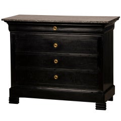 A Napoleon III period Louis Philippe style ebonized chest from France c.1870