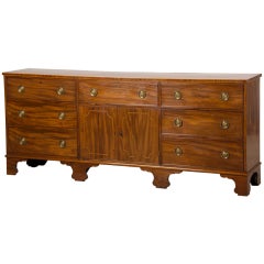 A George III style mahogany dresser base with satinwood from England c.1919