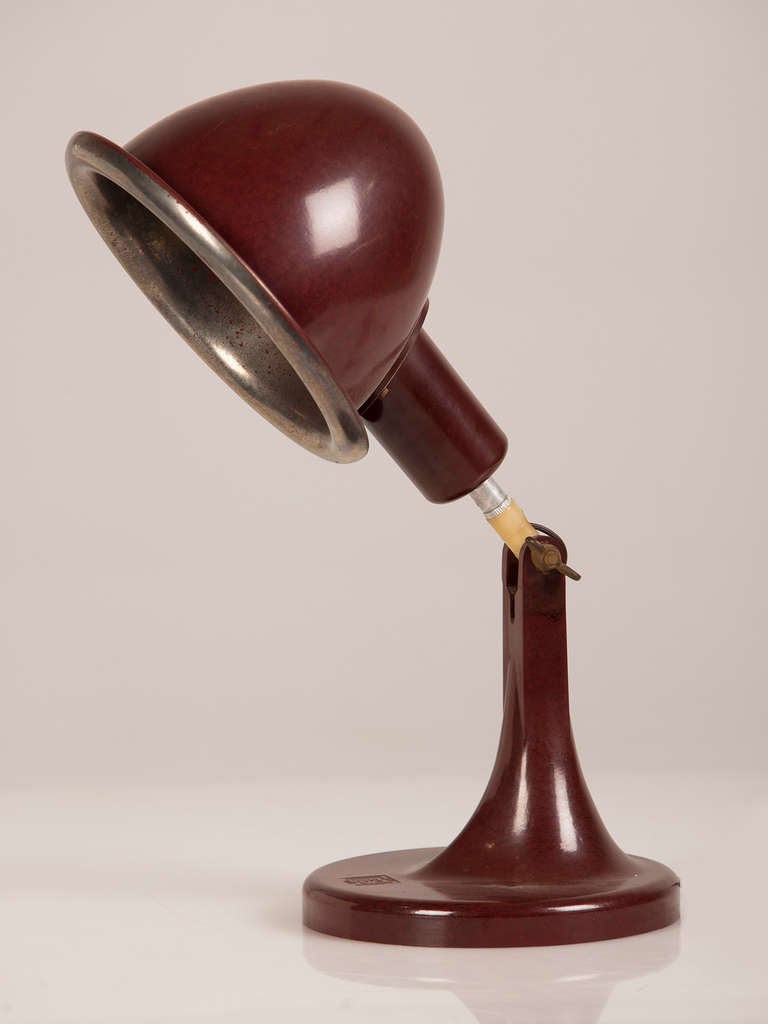 Vintage German Bakelite Table Lamp Having The Original Maker's Label, circa 1930 In Excellent Condition In Houston, TX