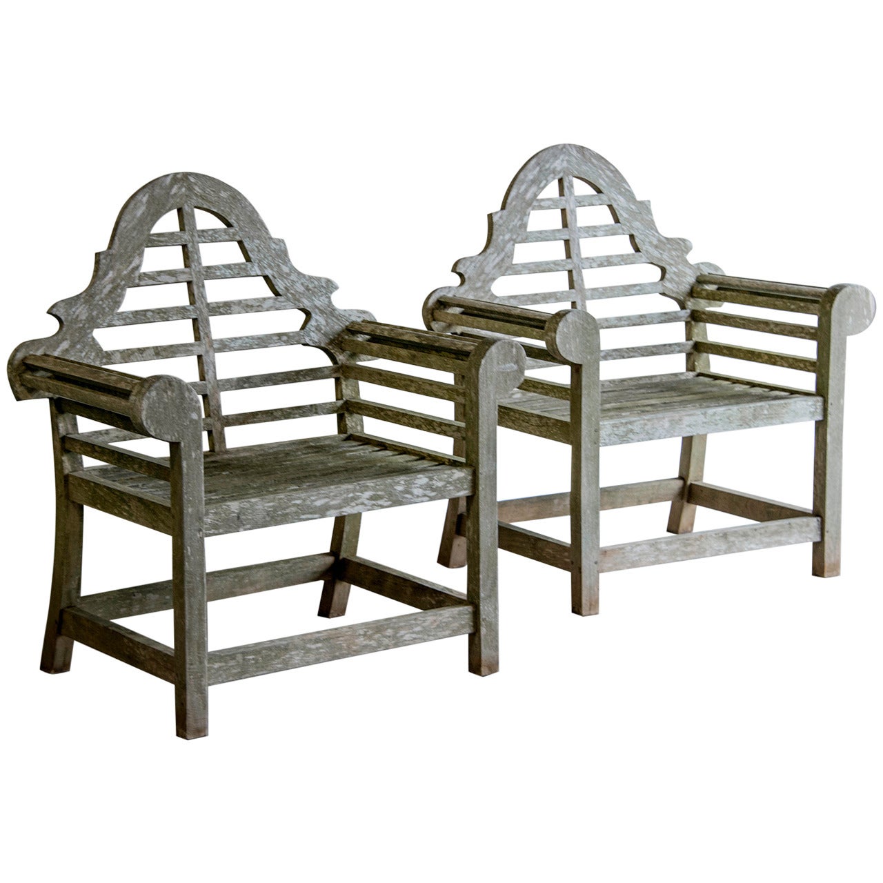 Pair of "Lutyens" Style Garden Seats, England, circa 1980