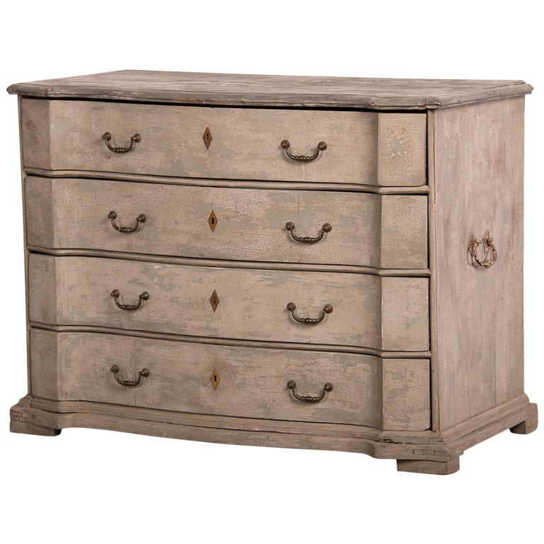 Antique Swedish Baroque Painted Chest of Drawers, circa 1760