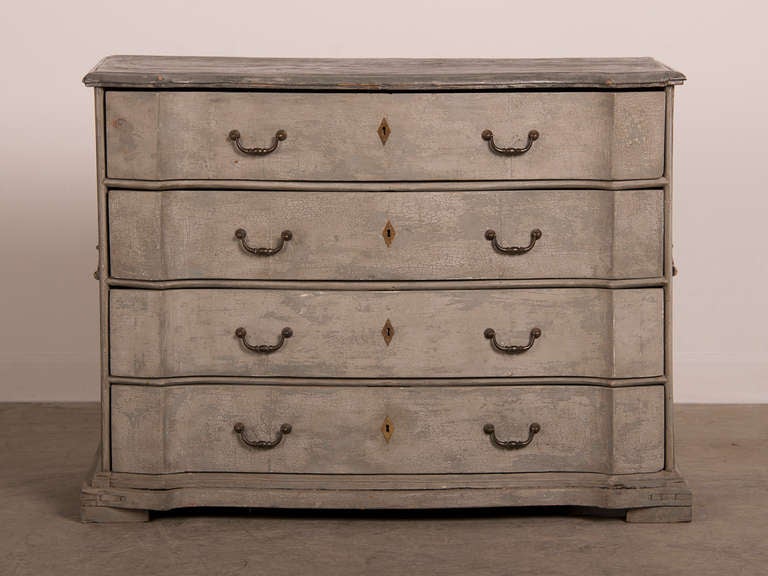 18th Century Antique Swedish Baroque Painted Chest of Drawers, circa 1760