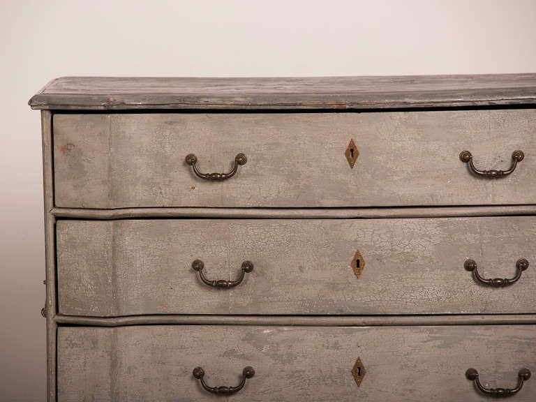 Iron Antique Swedish Baroque Painted Chest of Drawers, circa 1760