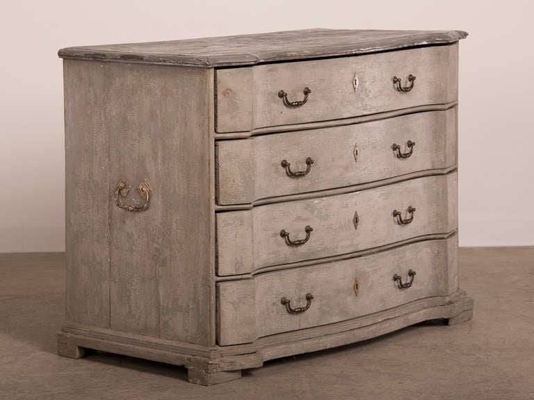 Antique Swedish Baroque Painted Chest of Drawers, circa 1760 4