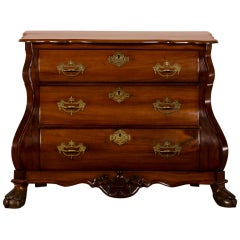 Antique Dutch Baroque Style Bombè Mahogany Chest circa 1850 6
